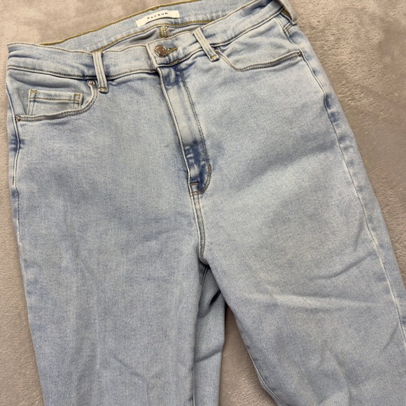 Pacsun Jeans Women's 29 Super High Rise Jeggings Distressed Hem Light Wash Denim - Picture 1 of 15